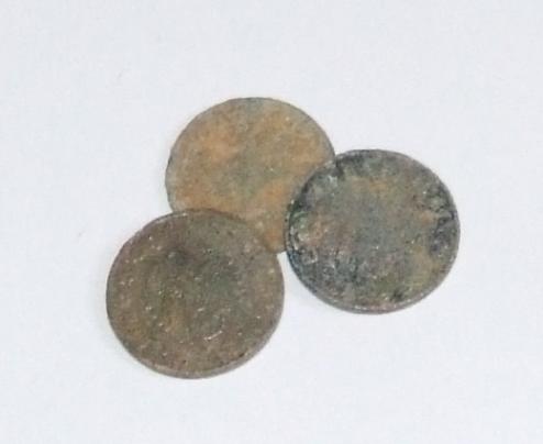 3 x 1 Pfennig Coins - Kurland Dig-ups