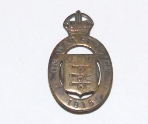 1915 On War Service Badge