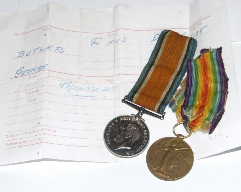 WW1 Medal Pair - Royal Fusiliers