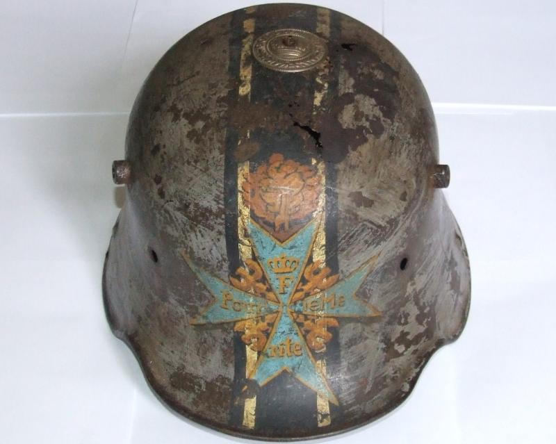 M16 Helmet with Blue Max Trench Art
