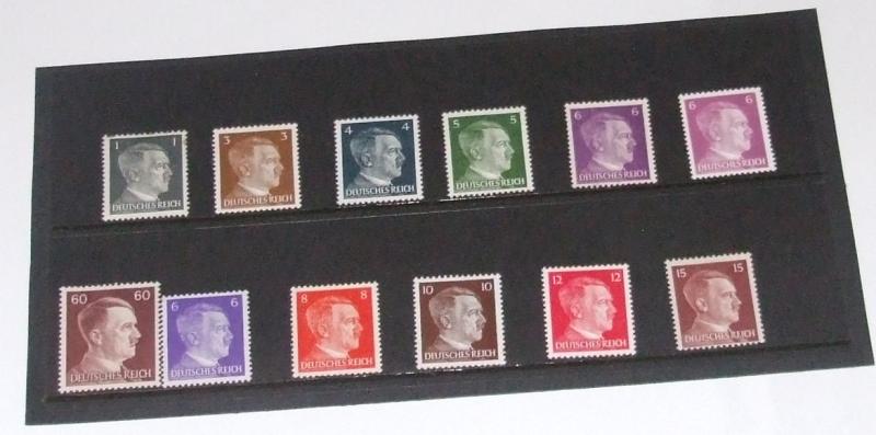 Hitler's Head Stamps - Set of 12.