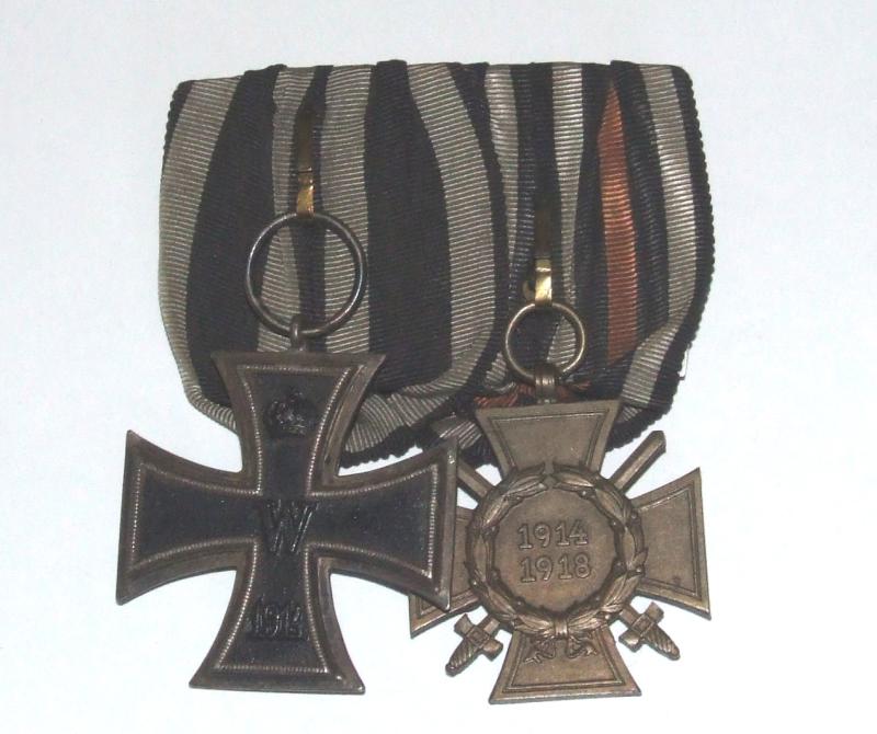 WW1 Iron Cross Pair - Court Mounted