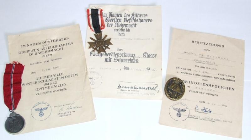 Three Nazi Awards with Paperwork