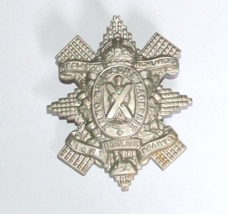 Glasgow Highlanders Glengarry Badge