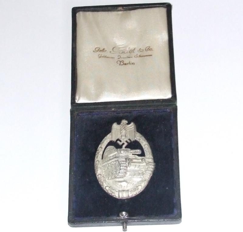 Silver Panzer Assault Badge - Cased.
