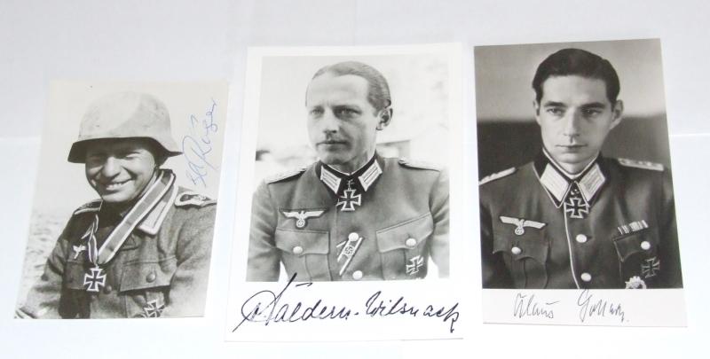 Three Signed Photogaphs of Knights Cross Holders.