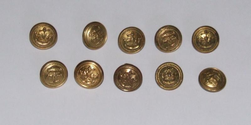 10 Merchant Navy Tunic Cuff Buttons